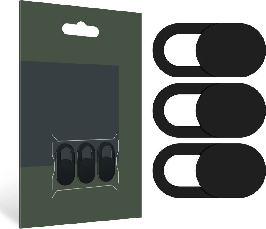 Braders Zaślepka Na Kamerę 3 sztuki Webcam Cover Black