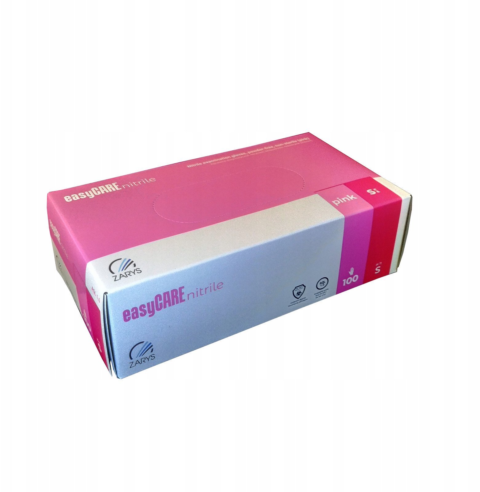 Zarys easyCARE Rękawiczki diagnostyczne nitrylowe różowe - S