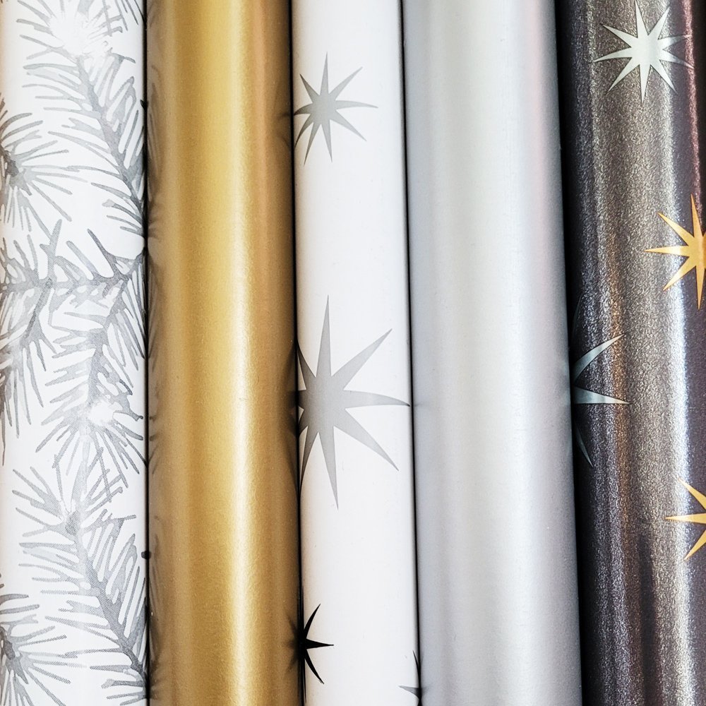 Papier zestaw do pakowania prezentów 57cmx2m 5szt ZST32