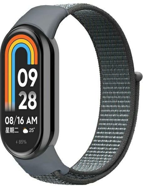 Beline pasek Mi Band 9/8 NylonLoop szary/grey