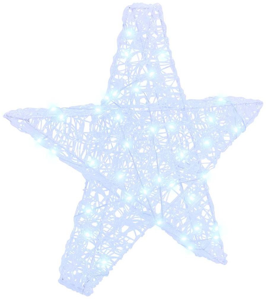 vidaXL 3D Gwiazda z 50 diodami LED Zimna biel 55 x 53.5 x 10 cm Akryl