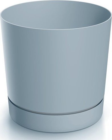 Prosperplast Doniczka z podstawką szara plastikowa 13 cm Tubo