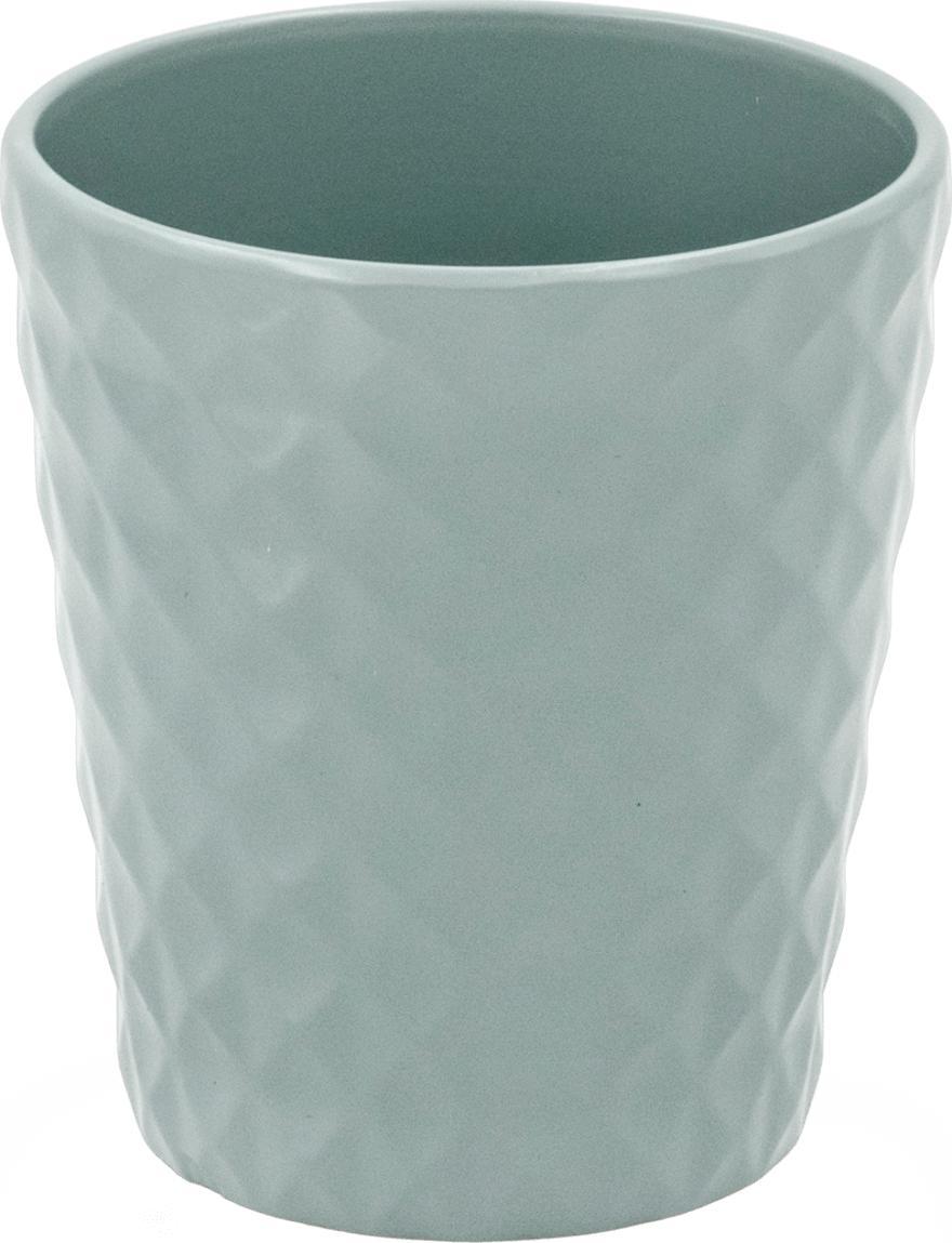 Tajemniczy ogród Osłonka ceramiczna BORNEO miętowo szara, 14,5 cm