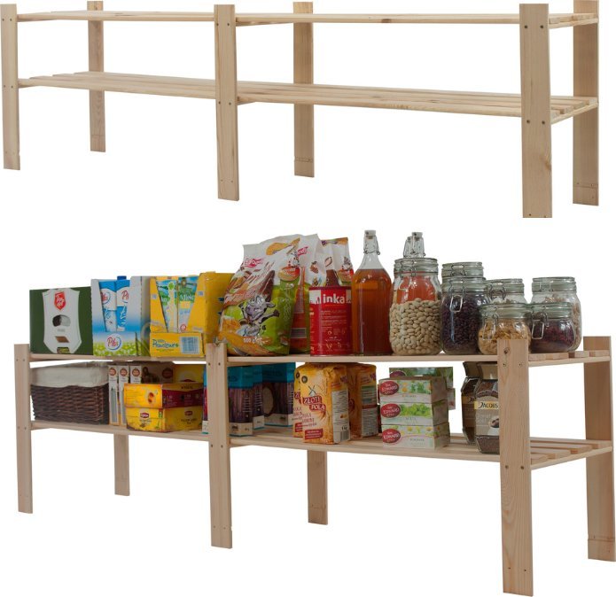 Wamar-Sosenka Regał na książki drewniany B05R 50x170x38 2 półki Naturalny