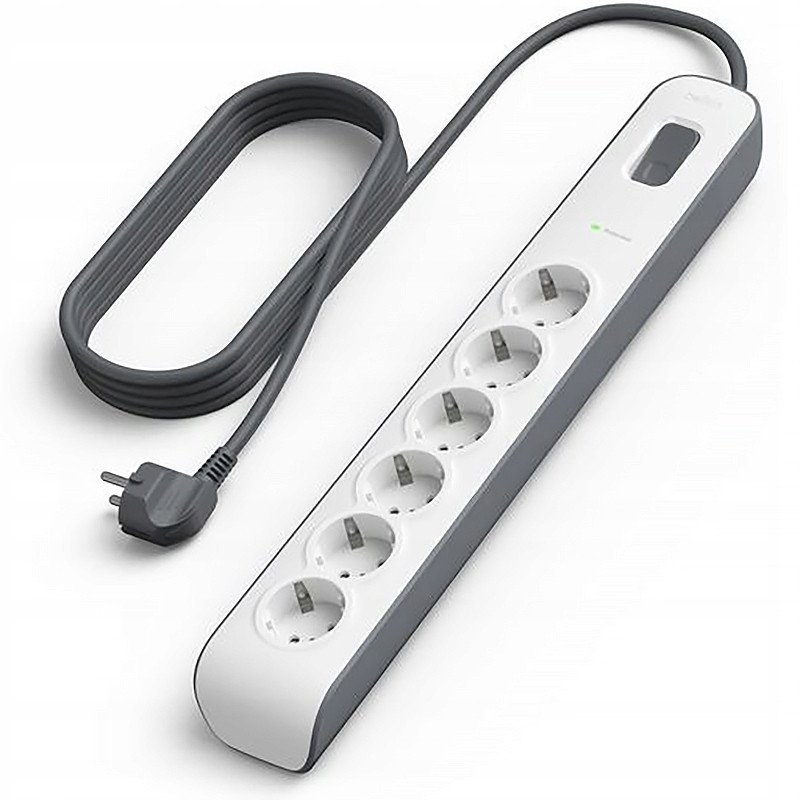 Belkin Listwa zasilająca przeciwprzepięciowa 650J, 6 gniazd Schuko, 2m