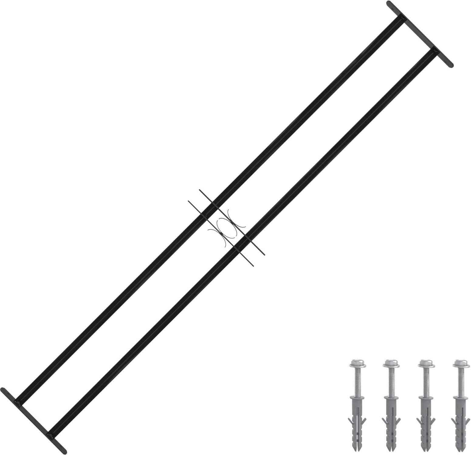 vidaXL Okno kratowe 176 x 30 cm, stal malowana proszkowo