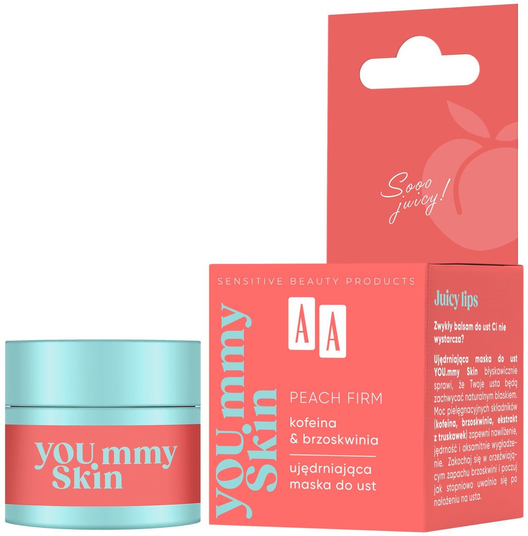 AA YOU.mmy Skin Peach Firm Ujędrniająca Maska do Ust Kofeina & Brzoskwinia 10g
