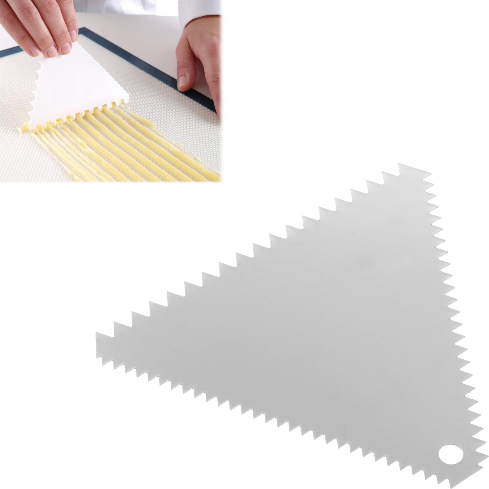 Hendi Skrobka cukiernicza trójkątna ZĄBKOWANA ze stali nierdzewnej 110x110mm - HENDI 554227 Skrobka cukiernicza trójkątna ZĄBKOWANA ze stali nierdzewn