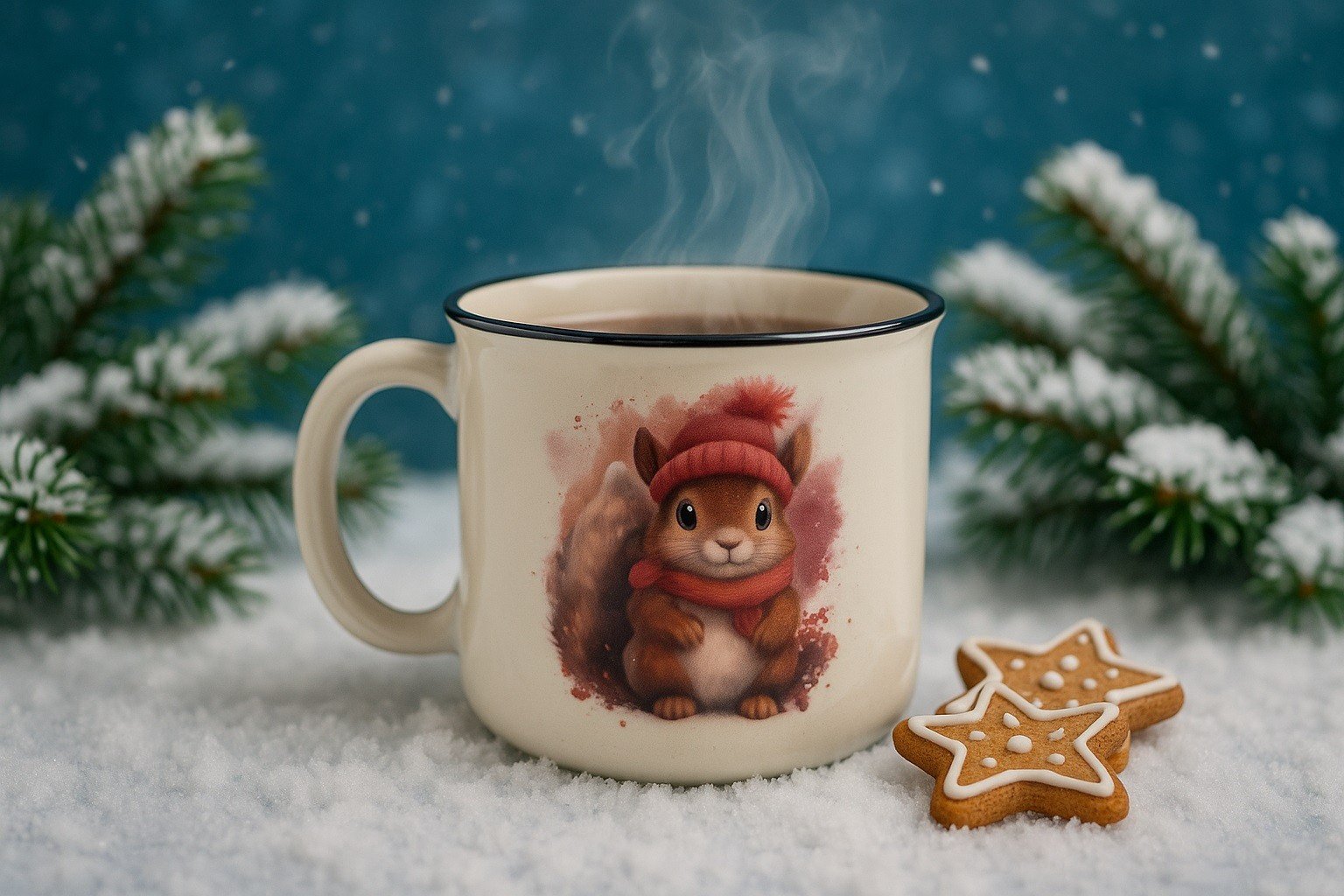 Kubek porcelanowy 220 ml Wiewiórka Henio różowa