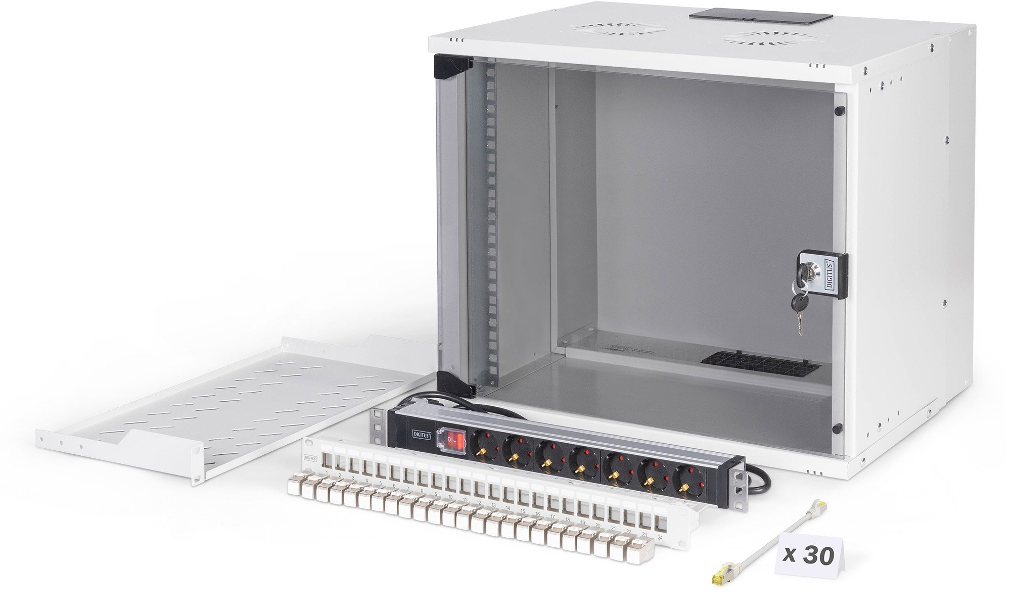 DIGITUS Netzwerk-Set 483 mm (19") - 9HE, 540x400 mm (BxT) we