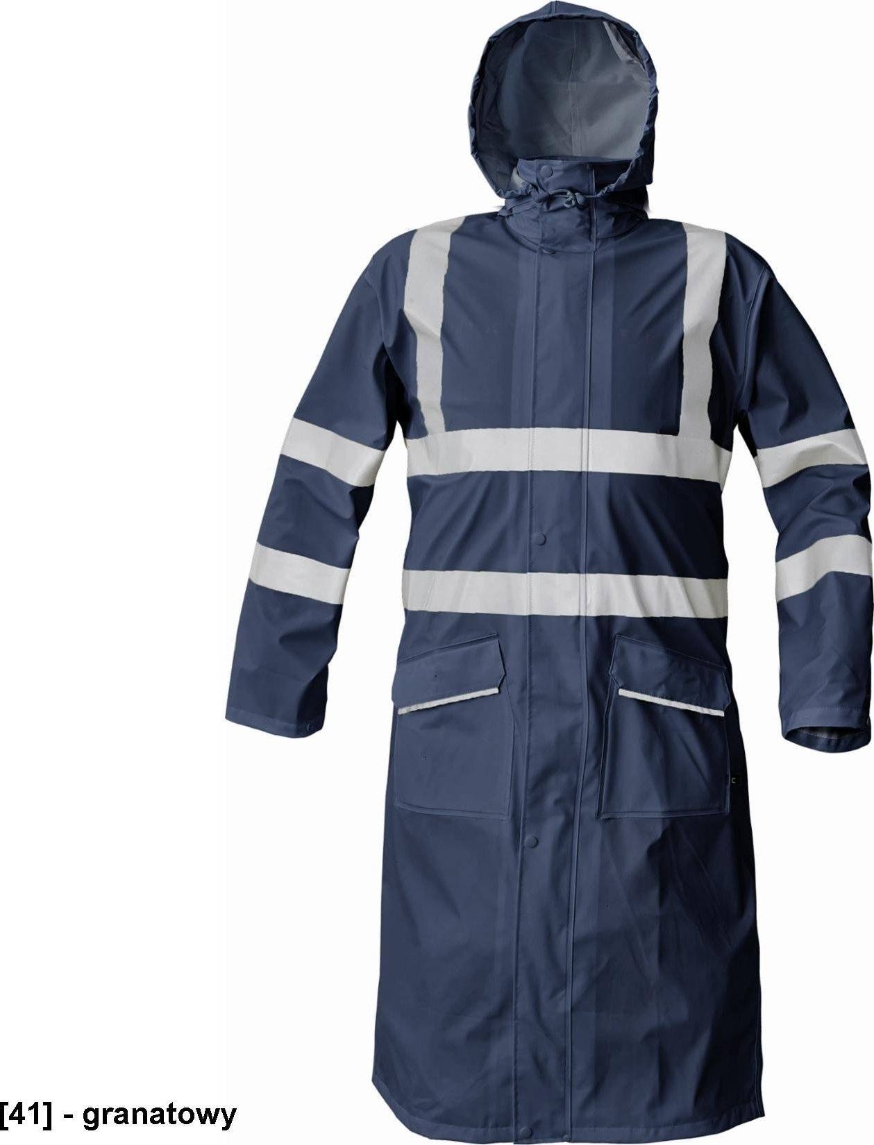 CERVA SIRET HV PŁASZCZ - odblaskowy wodoodporny i wiatroszczelny płaszcz 120 cm. - HV pomarańczowy M