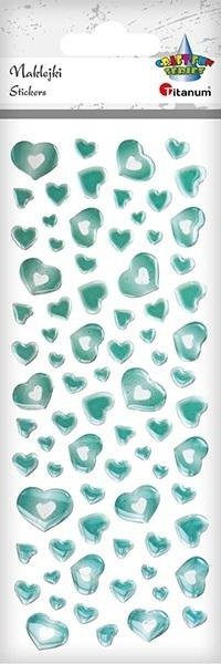 Titanum Naklejki foliowe serca miętowe mix 78szt.