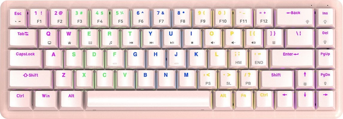 Klawiatura Rampage Low Profile REBEL Red switch (REBEL-PINK)