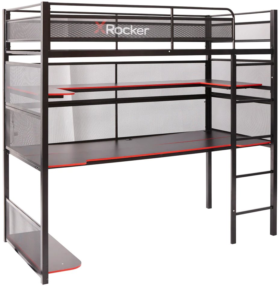 X Rocker XROCKER Gaming Łóżko piętrowe BATTLEBUNK 90x190cm XL-biurko metal