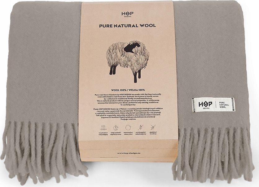 HOP Koc Yeti HOP Design z wełny 145x205 Szary