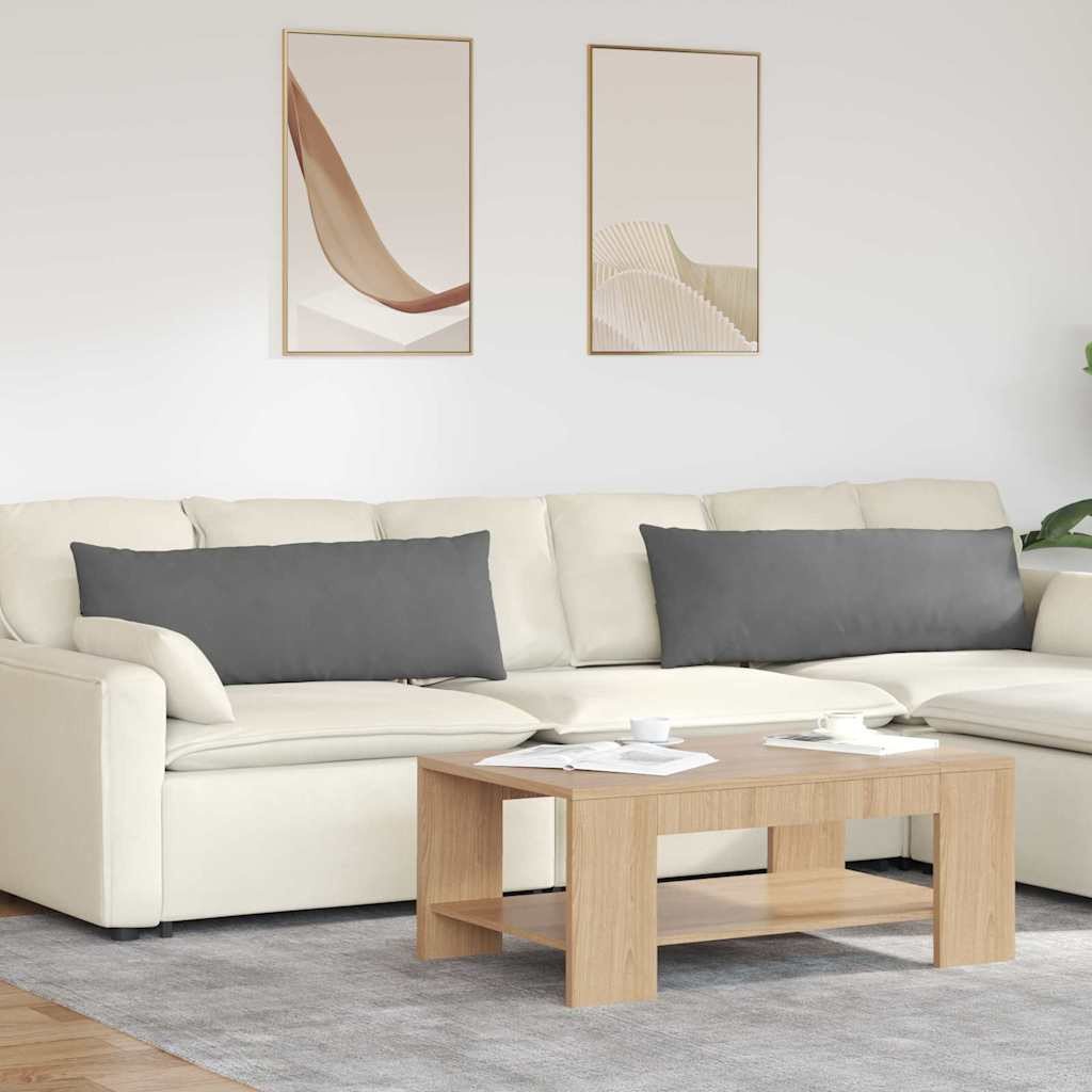 vidaXL Poduszki na sofę 2 pcs Ciemnoszary 120 x 40 cm tkanina