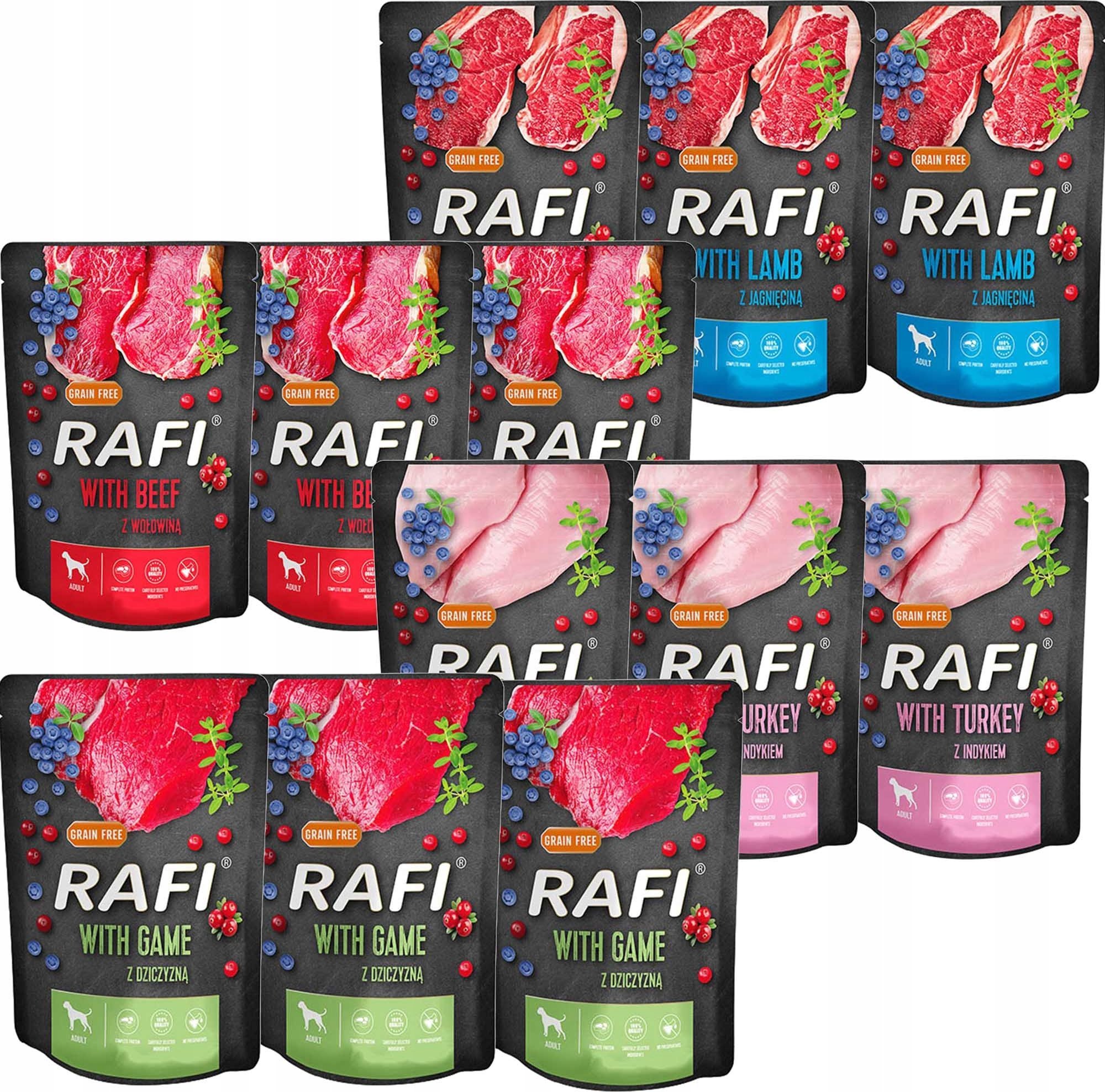 Dolina Noteci Dolina Noteci Rafi karma dla psów Mix smaków 300 g x 12 sztuk