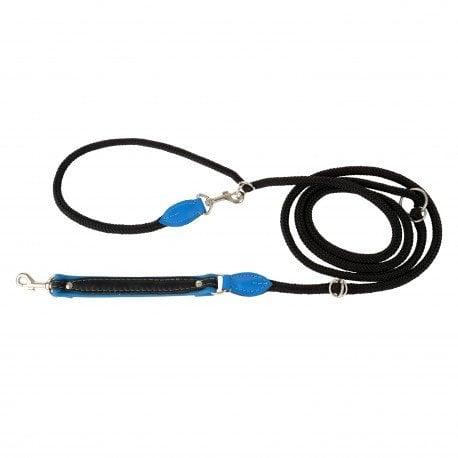 Smycz regulowana Sk�ra �o� 20mm/6/220cm niebieski