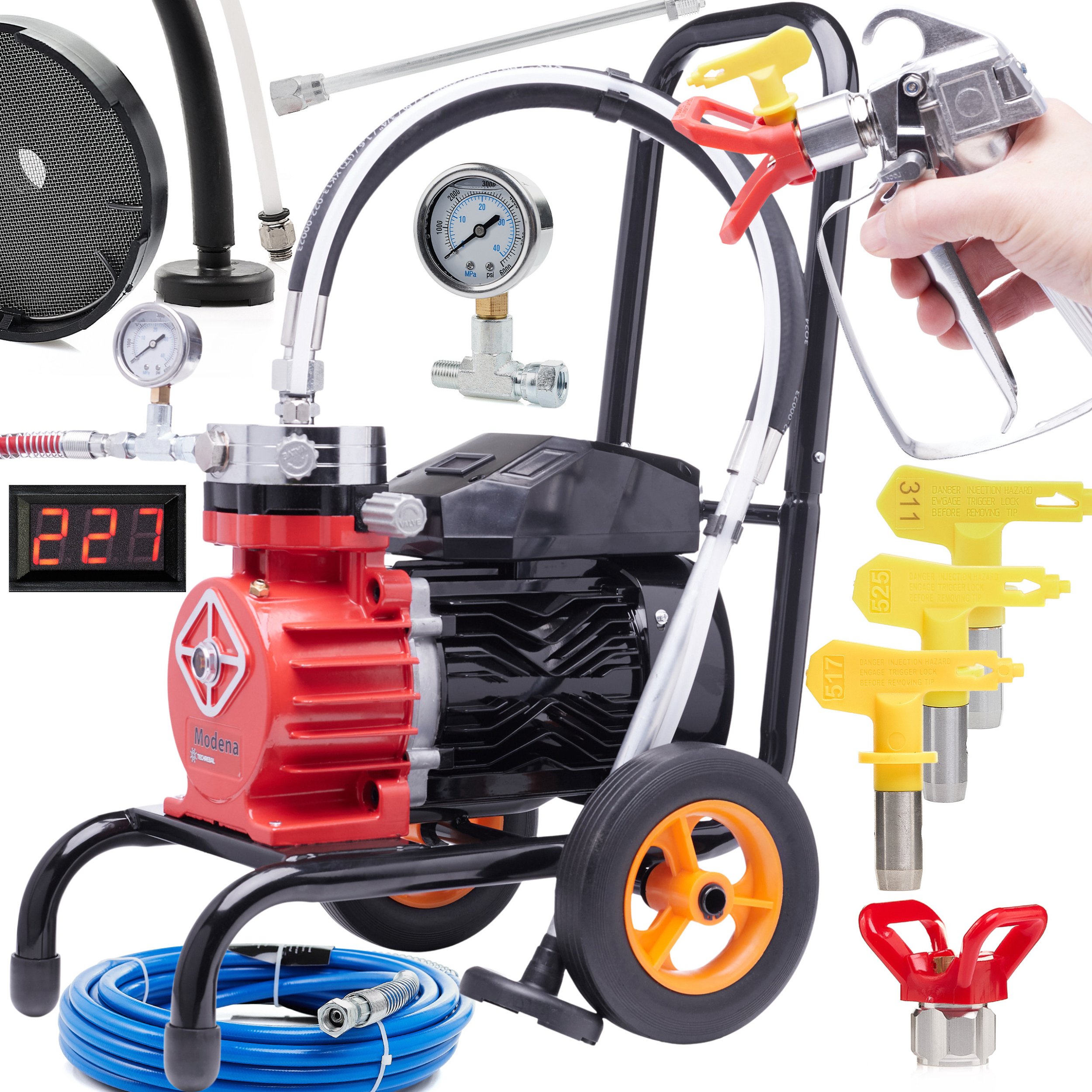 Agregat Malarski Membranowy Techrebal 3500W Pistolet Lanca 50cm 3x Dysza