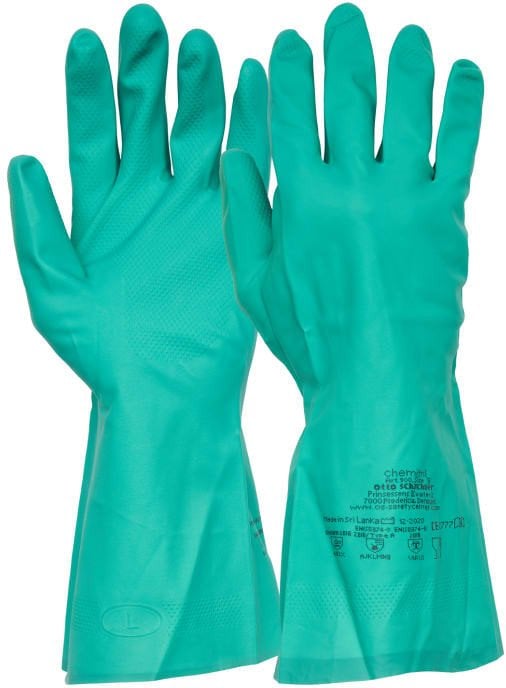 Gummihandske Chemitril str. 9 - Nitril/NBR - Tykkelse 0.38mm - Længde 33cm