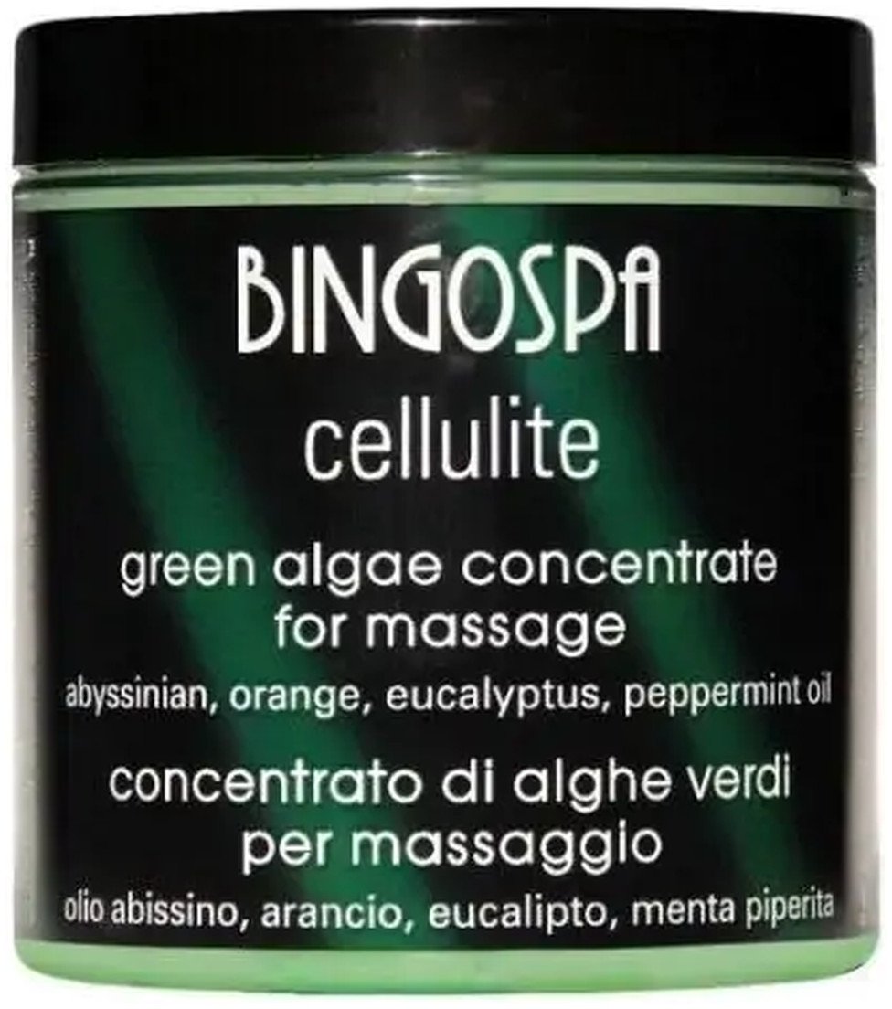 BINGOSPA Cellulite Koncentrat alg zielonych do masażu z olejem abisyńskim, pomarańczowym, eukaliptusowym i miętowym 250g