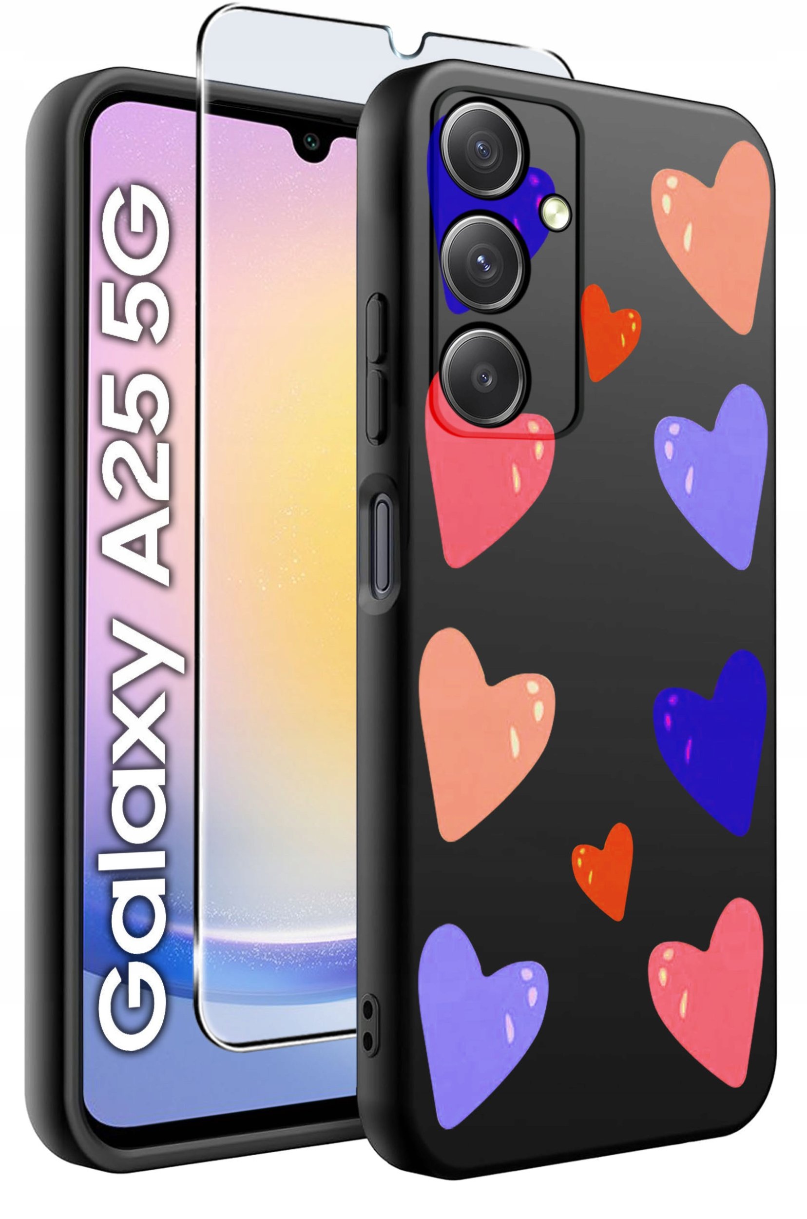 ETUI do Samsung A25 5G WZORY | SILIKONOWE MATT CASE + SZKŁO HARTOWANE 9H