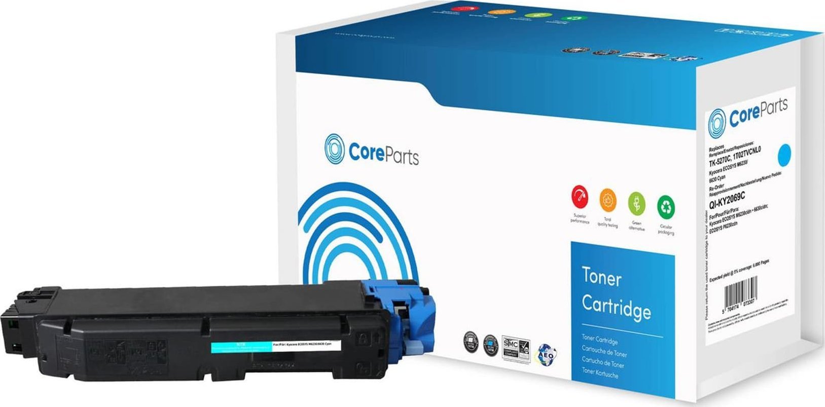 Toner CoreParts QI-KY2069C Cyan Zamiennik TK-5270C (QI-KY2069C)