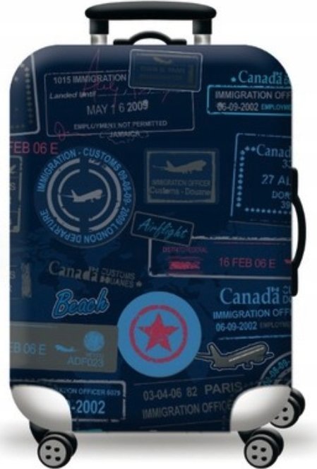 Pokrowiec Na Bagaż Walizkę Ochronny Granatowy Wzory Travel L