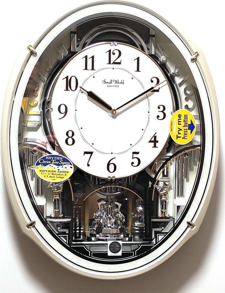RHYTHM Zegar ścienny 4MH435WR03 melodie Magic Motion
