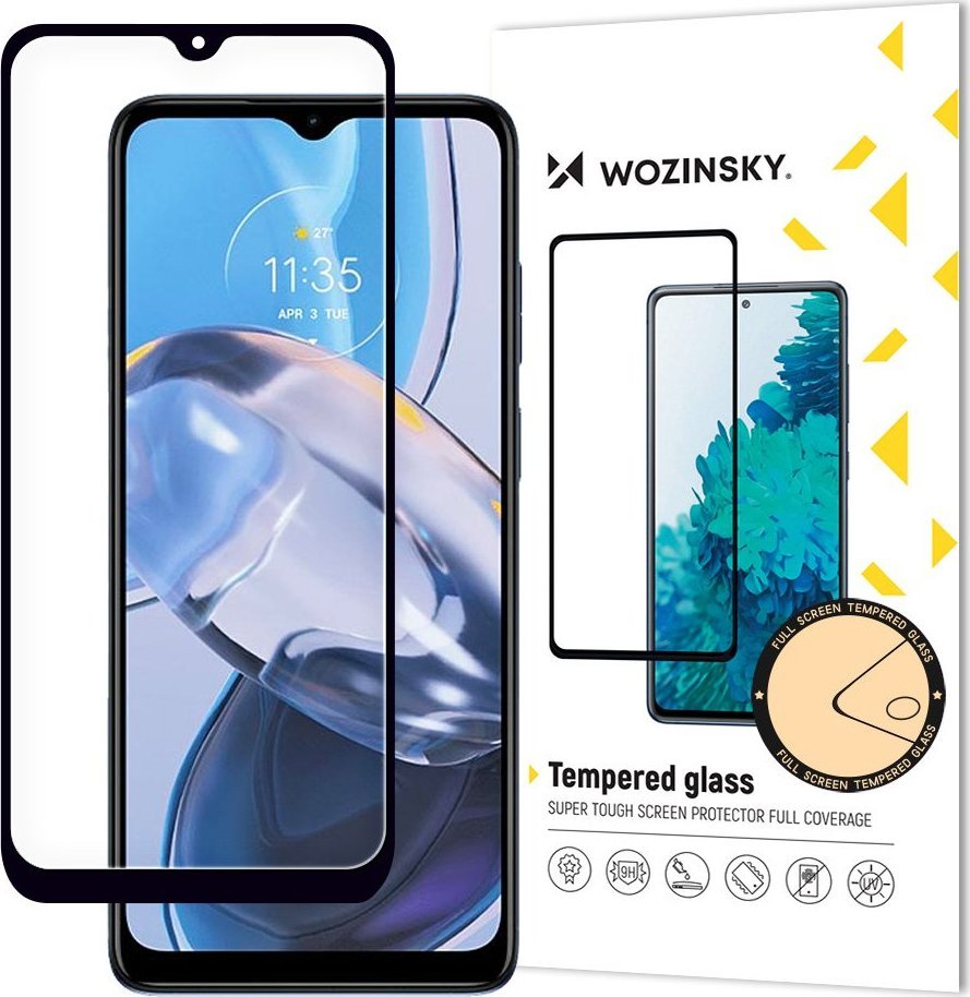 Wozinsky Wozinsky Full Glue szkło hartowane Motorola Moto E22i / E22 na cały ekran z ramką czarny (case friendly)