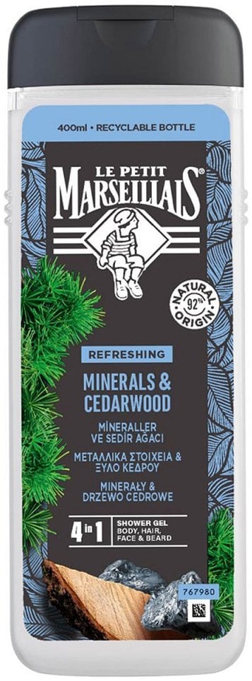 Le Petit Marseillais Żel pod prysznic 4w1 Minerały & Drzewo Cedrowe 400ml