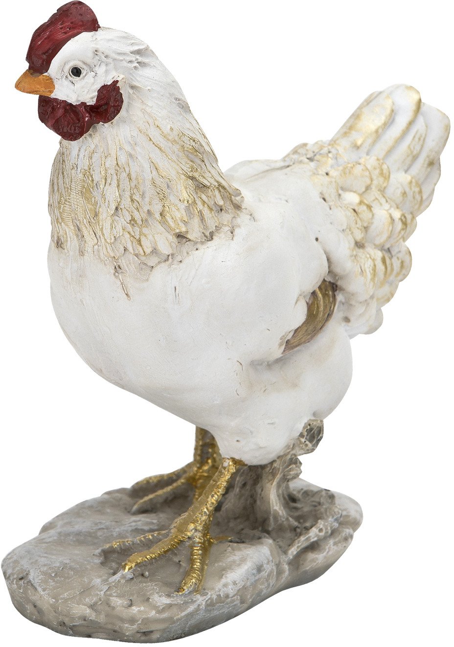 Figurka Kura 18,5 cm biało-złota