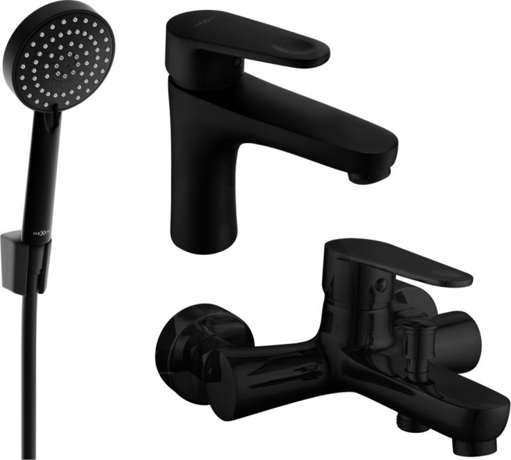 Mexen Mexen Kama R75 zestaw wannowy, czarny - 72503R75-70