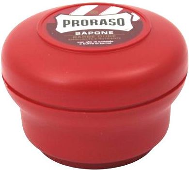 Proraso Proraso Red Mydło do golenia twardego zarostu w wygodnym, plastikowym tyglu 150 ml