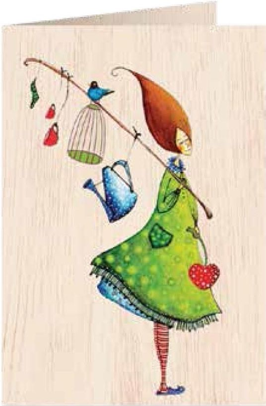 Cozywood Karnet drewniany C6 + koperta Włóczykij