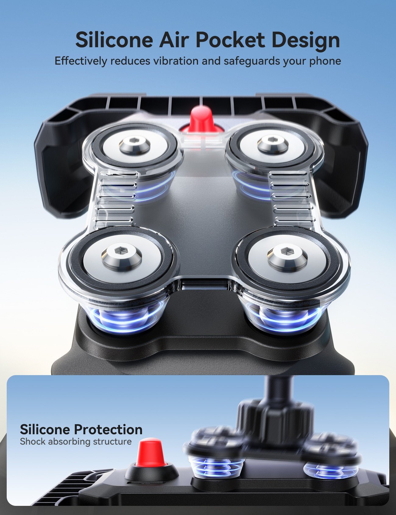 Uchwyt Joyroom JR-ZS428 wstrząsoodporny na kierownicę motocykl rower hulajnoga - czarny