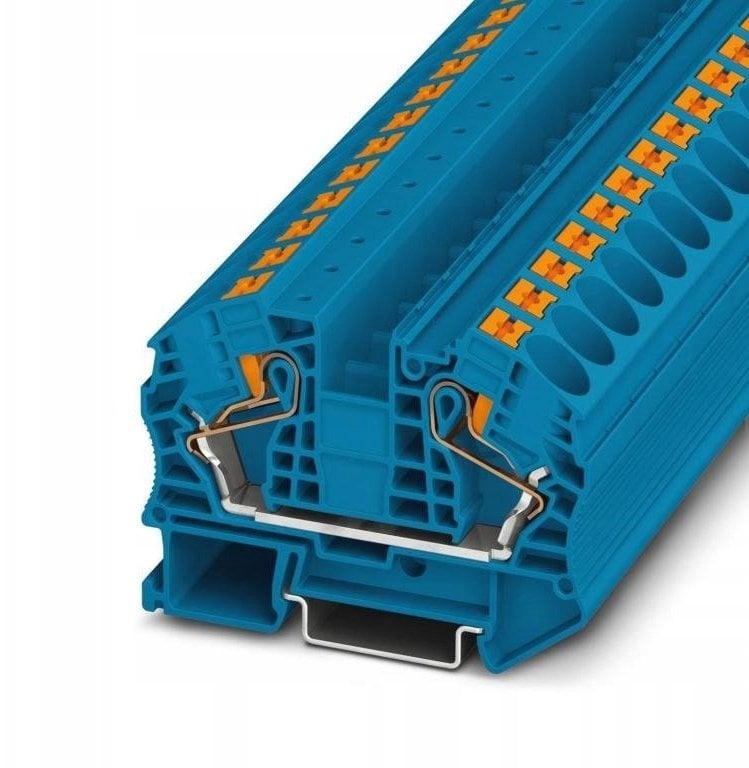 Phoenix Contact Złączka szynowa Push-In PT 16 N BU, niebieska listwa z dwoma zaciskami