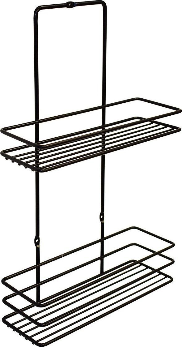 Sepio Czarna półka pod prysznic do łazienki wisząca druciana