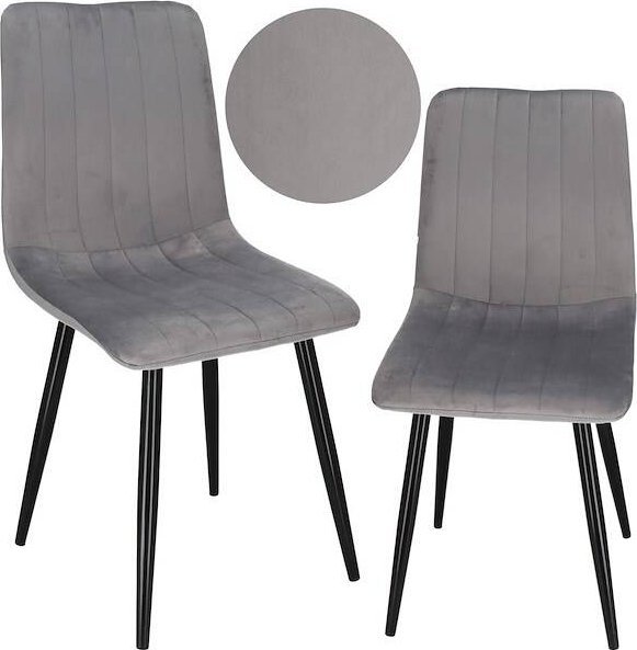 Springos Krzesło welurowe do kuchni salonu jadalni Tedi loft szare UNIWERSALNY