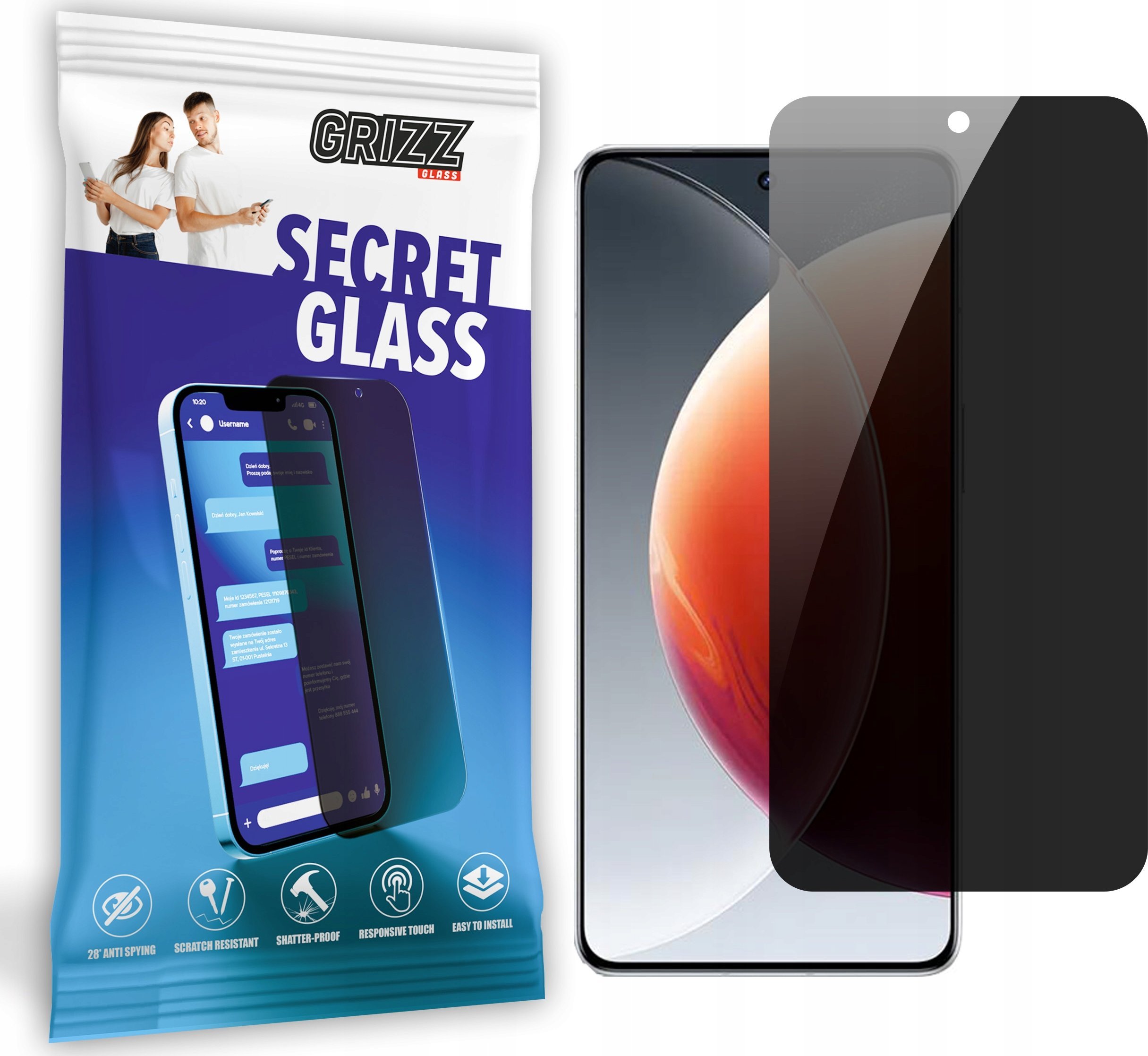 GrizzGlass Szkło prywatyzujące GrizzGlass SecretGlass do Tecno Camon 30 Premier