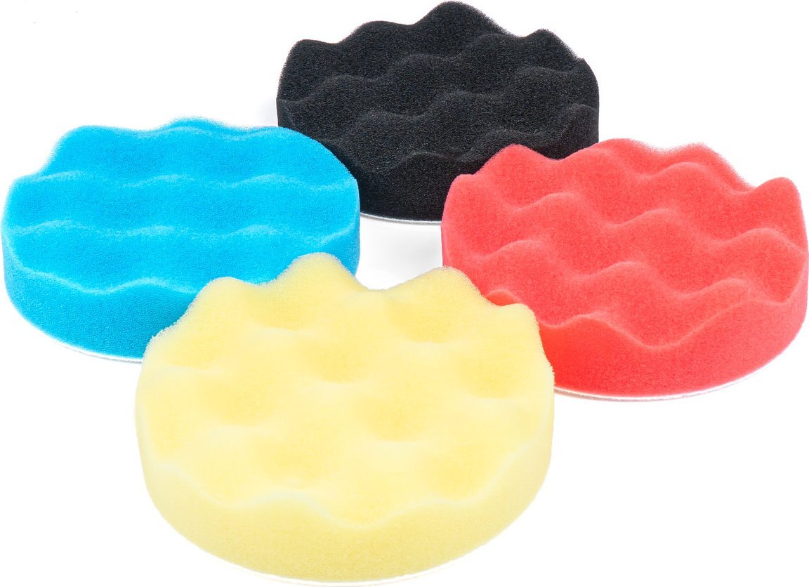 AMiO Zestaw do polerowania gąbki polerskie na rzep 4 szt. 125 mm amio-03710