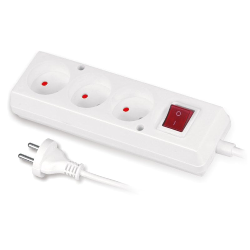 Jonex Przedłużacz with switch 3-socket b/u 10A 3m white PS-360WS T-106060