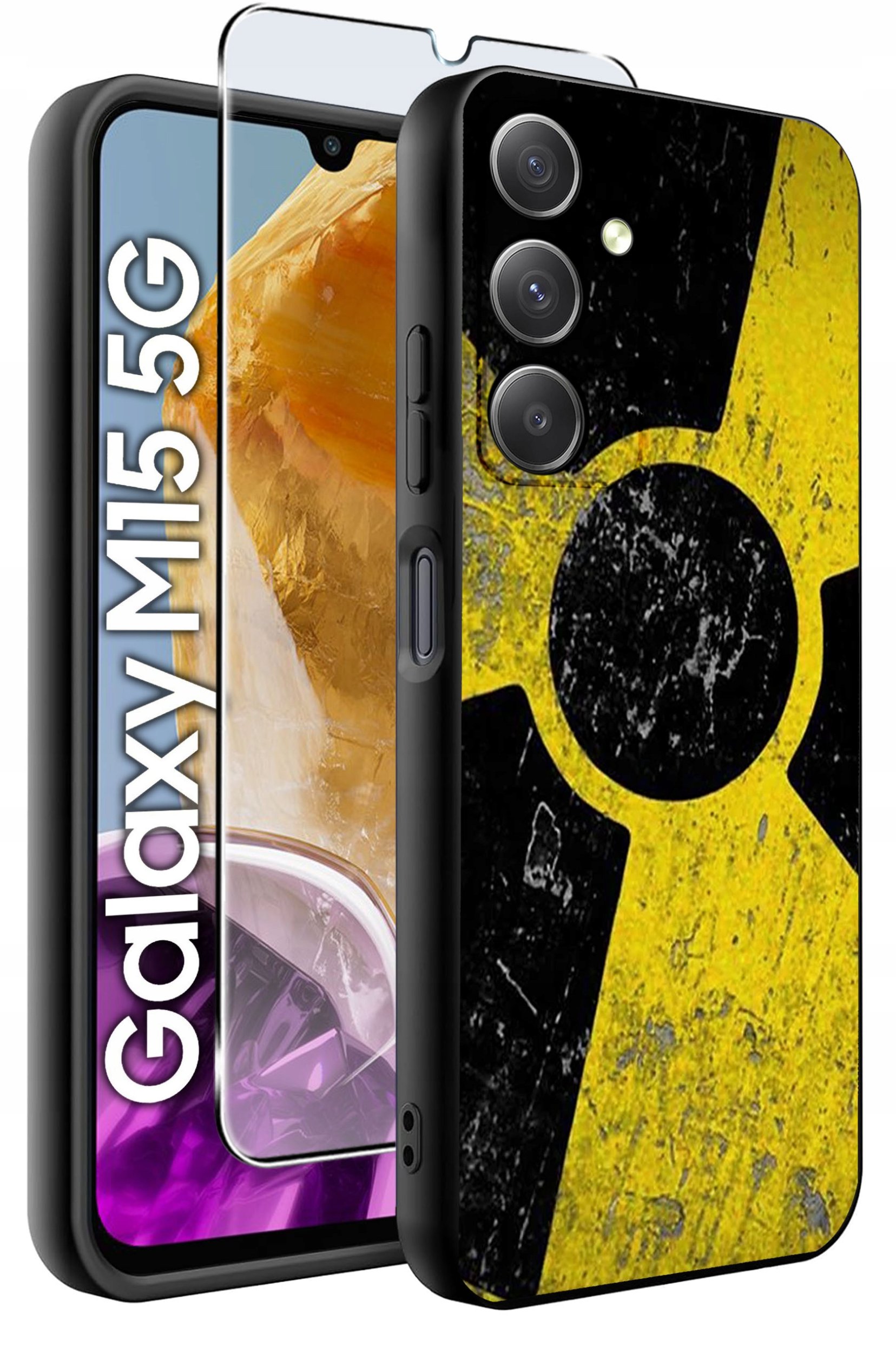 ETUI do Samsung M15 5G WZORY | SILIKONOWE MATT CASE + SZKŁO HARTOWANE 9H