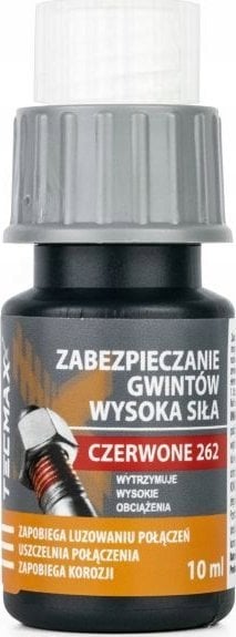 TECMAXX Środek do zabezpieczania gwintów Czerwony - Trwały 10ml luz TECMAXX