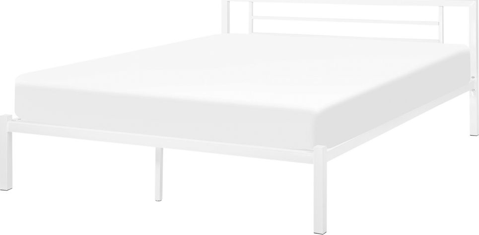 Shumee Łóżko metalowe 160 x 200 cm białe CUSSET