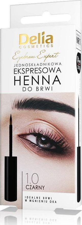 Delia Eyebrow Expert jednoskładnikowa ekspresowa henna do brwi 1.0 Czarny 6ml