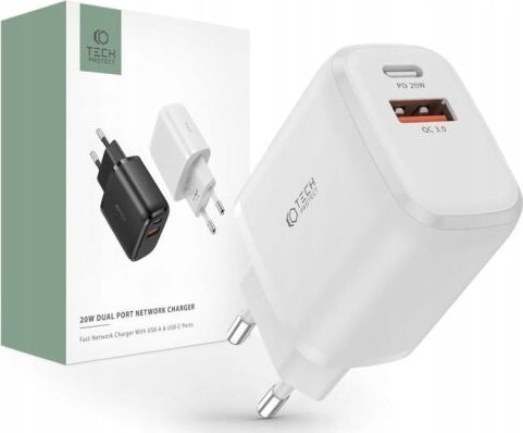 Ładowarka Tech-Protect 1x USB-A 1x USB-C 3 A (9589046924293)