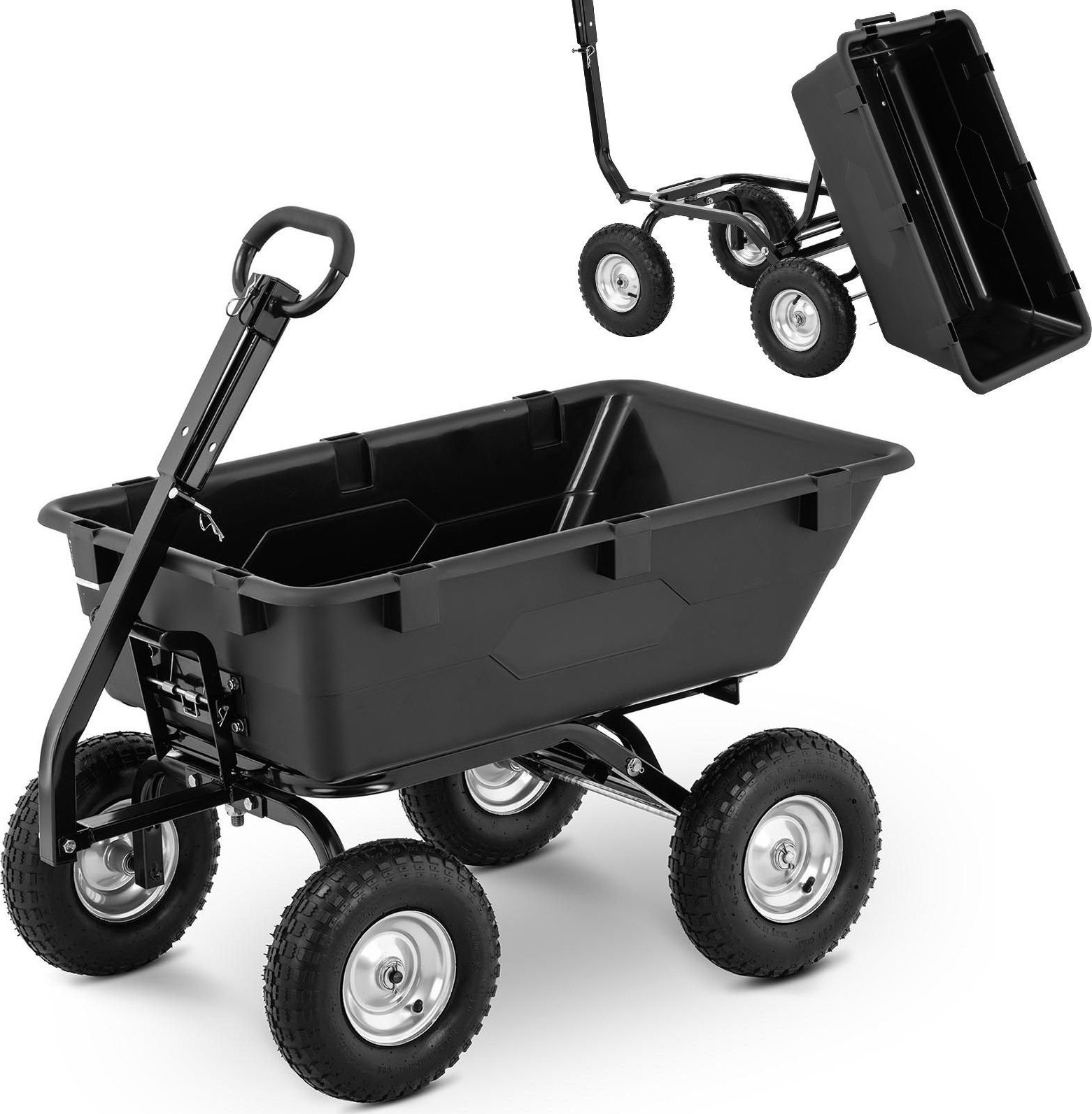 Hillvert Wózek wywrotka ogrodowa transportowa uchylna do 550 kg poj. 150 l Wózek wywrotka ogrodowa transportowa uchylna do 550 kg poj. 150 l