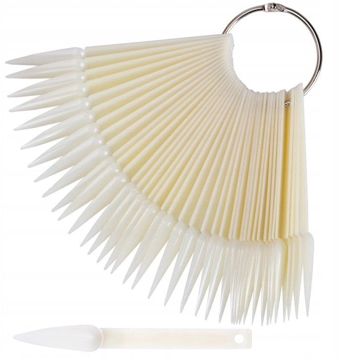 EXCELLENT PRO_Nail Tips Display wzornik w kształcie szpica w mlecznym kolorze 50szt