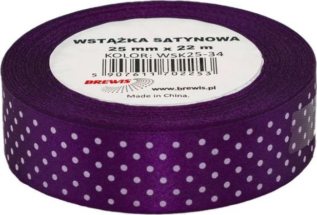 BREWIS Wstążka satynowa BREWIS kropki 25mm WSK25-34 Brewis
